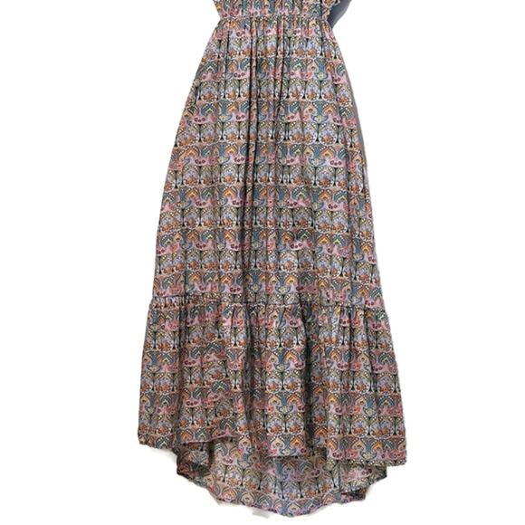 J Crew Liberty Fabric Floral Dress Side Cut Out Midi Boho Summer Blue Pink 6 - Picture 4 of 16